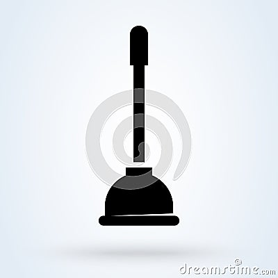 Rubber plunger for pipe cleaning icon. Toilet plunger vector icon. Symbol, logo illustration Vector Illustration