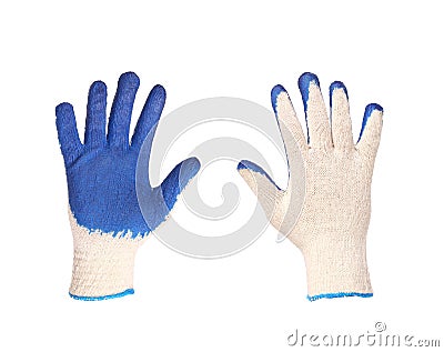 Rubber protective blue gloves Stock Photo