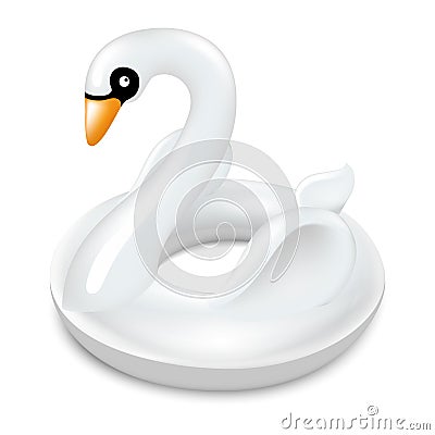 White Swan Inflatable Circle Vector Illustration