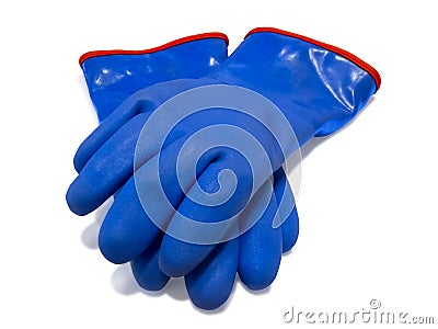 Rubber safety gloves Stock Photo