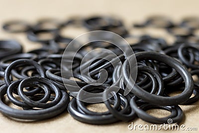 Rubber sealing o-rings for sealing Stock Photo