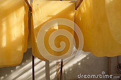 A rubber sheets in the factory Stock Photo