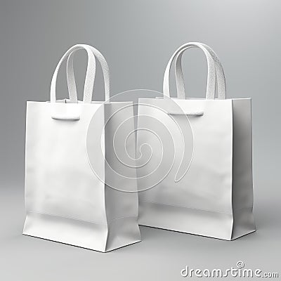 Rubber Shopping Bags: Stylish Zbrush Design On Grey Background Stock Photo