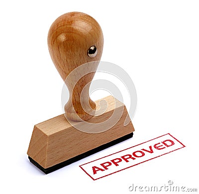 Rubber stamp approved Stock Photo