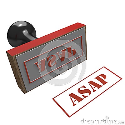 Rubber stamp with ASAP message Stock Photo