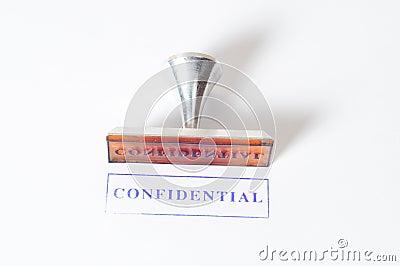 Rubber stamp confidential Stock Photo