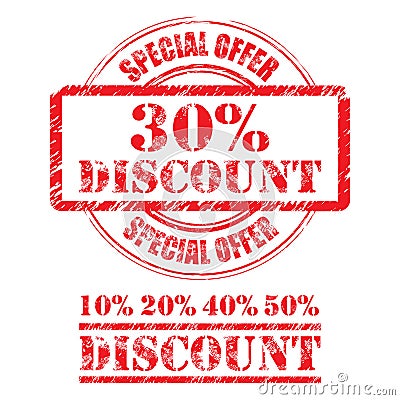 Rubber stamp design DISCOUNT Vector Illustration