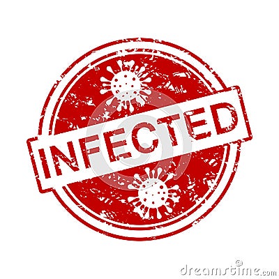 Rubber stamp infected virus Vector Illustration