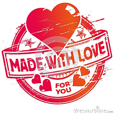 Rubber stamp made with love Vector Illustration