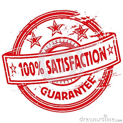 Rubber stamp one hundred percent satisfaction Vector Illustration