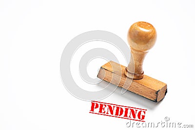 Rubber stamp with pending sign on white background Stock Photo