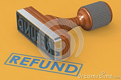 Rubber stamp with refund word Stock Photo