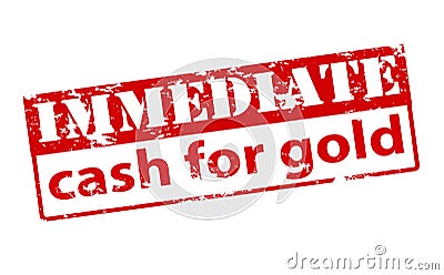 Immediate cash for gold Cartoon Illustration