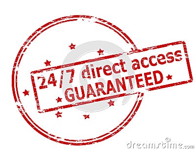 Twenty four seven direct access guaranteed Cartoon Illustration