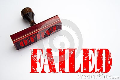 Rubber stamp with the word FAILED Stock Photo