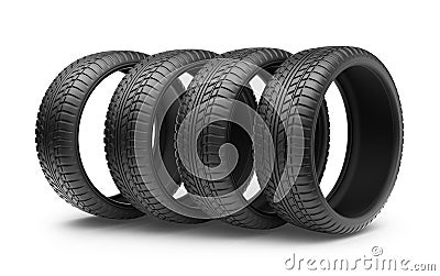 Rubber tire. Wheel 3D, Icon Stock Photo