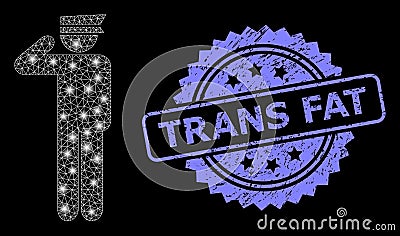 Rubber Trans Fat Seal and Glossy Net Police Officer Vector Illustration