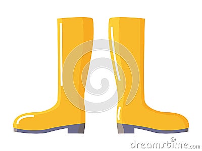 Rubber Wellingtons or Gumboot for Water Protection Vector Illustration