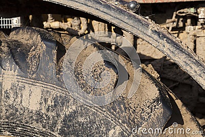 Dirt wheel tractor Stock Photo