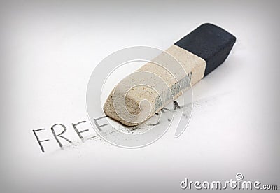 Rubber and word Stock Photo