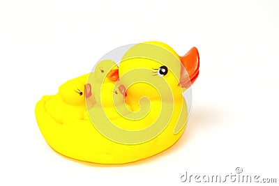 Rubber yellow ducks family Stock Photo