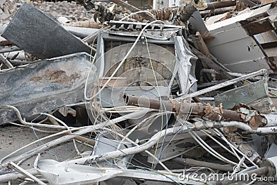 Rubbish heap with furniture Stock Photo