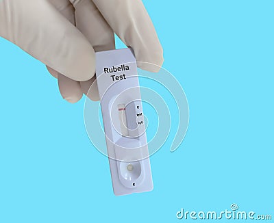 Rubella IgG, IgM rapid screening test. Stock Photo