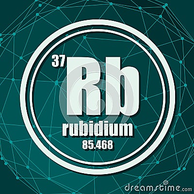 Rubidium chemical element. Vector Illustration