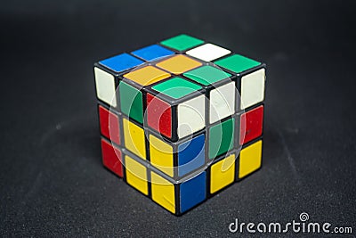 Rubik`s cube that is a toy for leisure or competition Editorial Stock Photo