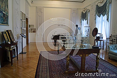 Poland Arthur Rubinstein room in Israel Poznanski palace Lodz Editorial Stock Photo