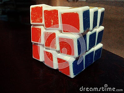Rubix Cube Solved Close-up image Editorial Stock Photo