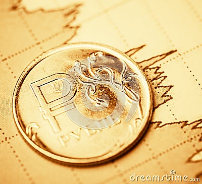 Ruble exchange rate Stock Photo