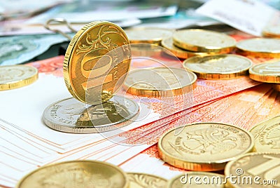 Ruble exchange rate. Stock Photo