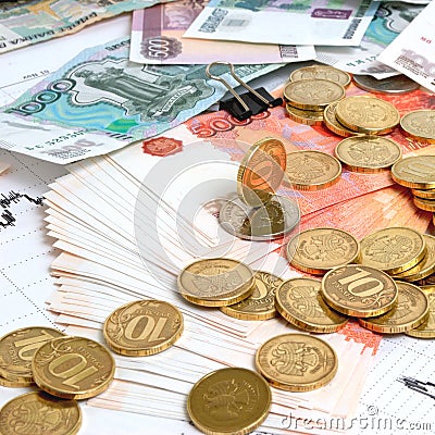 Ruble exchange rate. Stock Photo