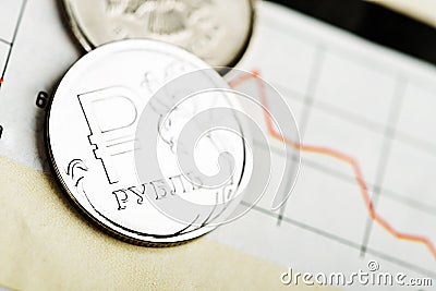 Ruble exchange rate Stock Photo