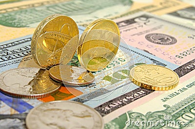 Ruble exchange rate. Editorial Stock Photo