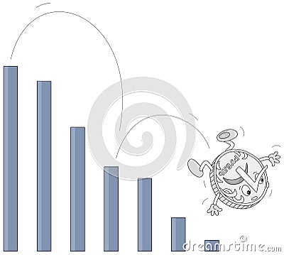 Ruble fall graph Vector Illustration