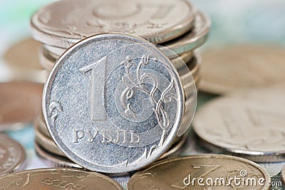 Rubles coins Stock Photo