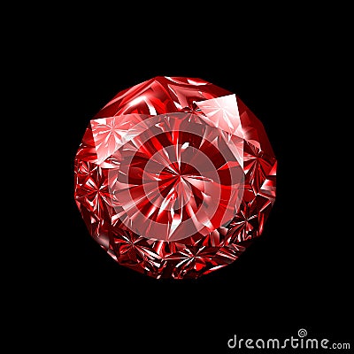 Ruby 3D Black Background Cartoon Illustration