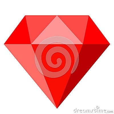 Ruby diamond vector icon Vector Illustration