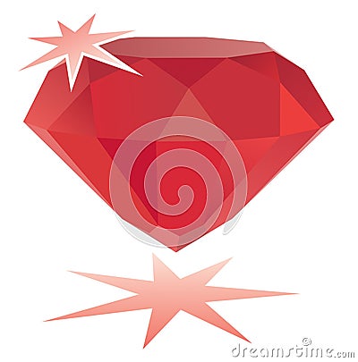 Ruby gemstone / vector Vector Illustration