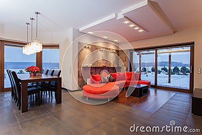 Ruby house - Living room Stock Photo