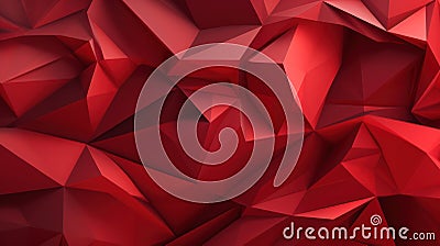 Ruby Infusion: An Intricate Tapestry of Overlapping Polygons Stock Photo