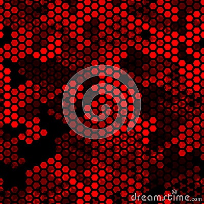 Ruby pattern of triangles, hexagons, squares. Red, maroon, black colors Vector Illustration