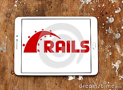 Ruby on Rails web application framework logo Editorial Stock Photo