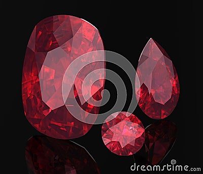 Ruby or Rodolite gemstone Stock Photo