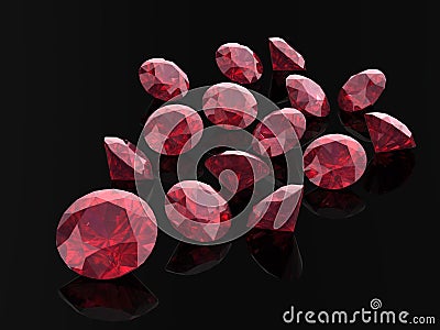 Ruby or Rodolite gemstone Stock Photo