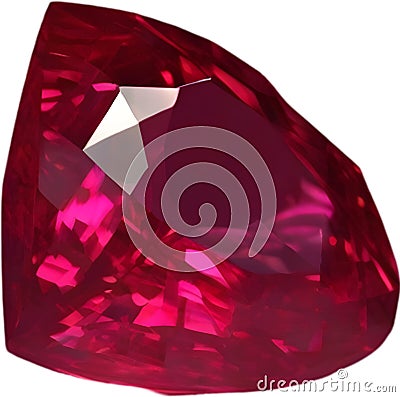 Ruby stone, colorful gemstone clipart. AI-Generated. Stock Photo