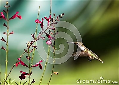 Ruby-throated Hummingbird Stock Photo