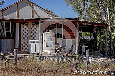 Old Gem Prospectors Shanty Home Filled With Rubbish Editorial Stock Photo
